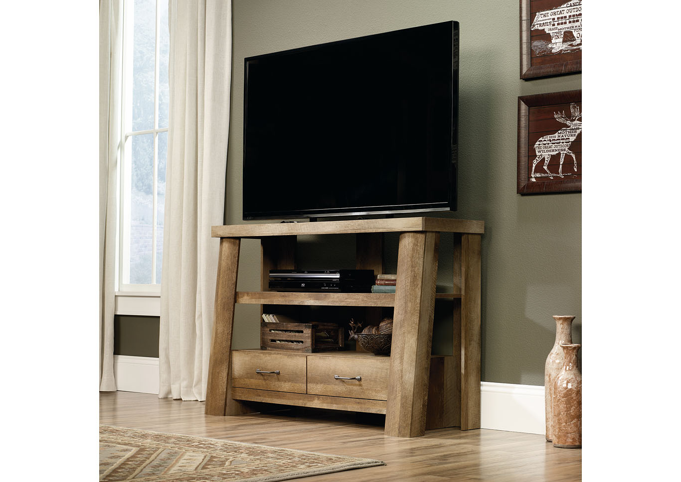 Boone Mountain Craftsman Oak Anywhere Console,Sauder